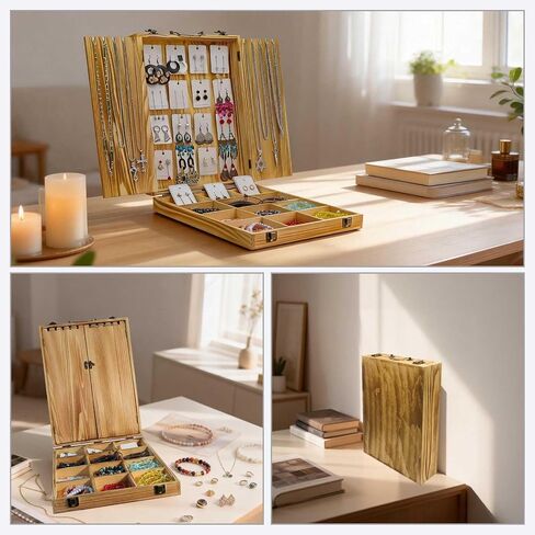 Jewelry Display Case for Vendors, Earring Case, Multi-Layer Storage Holder for Earrings, Bracelets necklaces and Rings (Brown) in Saudi Arabia