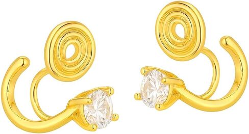 A Season Gold and Silver Clip-on Earrings for Non-Pierced Ears, Different Designs, (Gold Diamond) in Kuwait