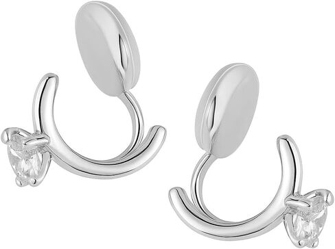 A Season Gold and Silver Clip-on Earrings for Non-Pierced Ears, Different Designs, (Silver Diamond) in Kuwait