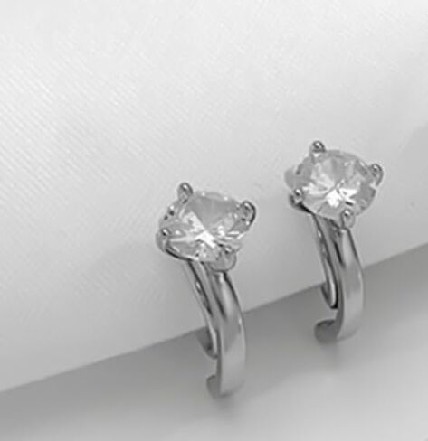A Season Gold and Silver Clip-on Earrings for Non-Pierced Ears, Different Designs, (Silver Diamond) in Kuwait