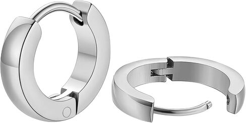 SMORI Mens Womens Hoop Earrings Gold/Silver Plated/Black Small Hoop Earring Set for Women Men Stainless Steel Huggie Earrings Hypoallergenic Lightweight Sleeper Earring Cartilage Ear Piercing in Saudi Arabia