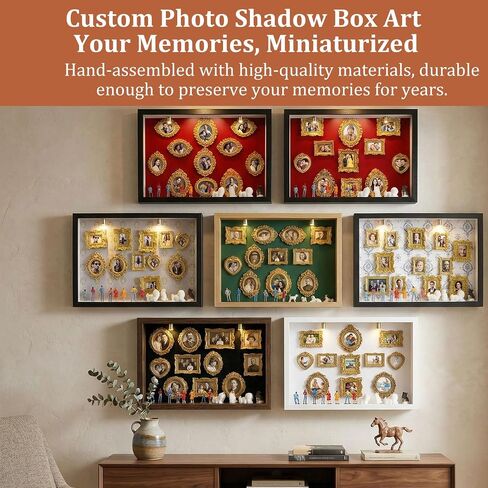 Personalized DIY Silhouette Box Frame Kit - Mini Gold Photo Display & Figurines for Shadow Box | Wedding/Anniversary/Birthday Memory Collage | Museum of Home Decor 2026 (D Style) in Saudi Arabia