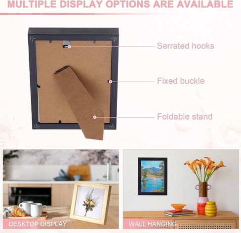 uxcell 4x6 Inch Shadow Box Display Frame, 2cm Deep Photo Shadow Box Plastic Display Case Wall Mount & Tabletop Display for DIY Photos Flowers Memorabilia Wedding Birthday, Gold in Kuwait
