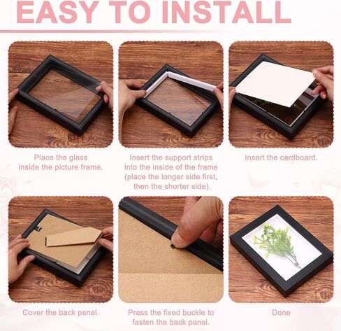 uxcell 4x6 Inch Shadow Box Display Frame, 2cm Deep Photo Shadow Box Plastic Display Case Wall Mount & Tabletop Display for DIY Photos Flowers Memorabilia Wedding Birthday, Gold in Kuwait