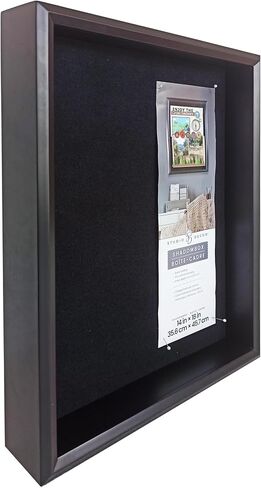 Studio Decor 14" x 18" Black Beveled Shadow Box - Easy Back Loading Frame Includes Pre-Attached Hanging Hardware, Horizontal or Vertical Display - 1 Pack in Kuwait