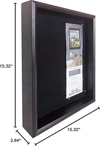 Studio Decor 14" x 18" Black Beveled Shadow Box - Easy Back Loading Frame Includes Pre-Attached Hanging Hardware, Horizontal or Vertical Display - 1 Pack in Kuwait