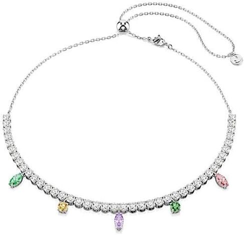 Swarovski x Ariana Grande Jewelry Collection: Necklace, Earrings, Ear Cuffs, Mixed Cut Multicolored Stones, Rhodium Finish in Saudi Arabia