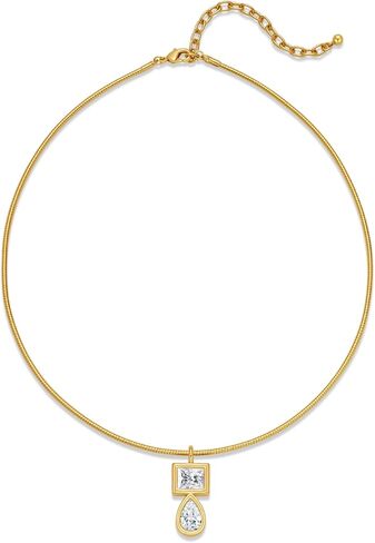 Gold Collar Choker Necklace for Women Trendy Dainty 14K Gold Plated Cubic Zirconia Pendant Necklace Statement Fashion Charm Jewelry for Women in Saudi Arabia
