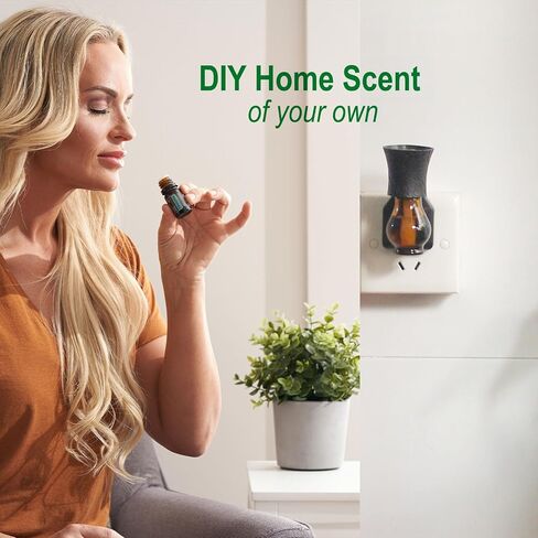 Blank Plug-in Air Freshener Polarized Wall Plug Oil Diffuser for DIY Characteristic Home Scent from Natural Essential Oil, EO+Water, Fragrance Refill (Black 4 Sets) in Kuwait