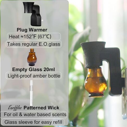Blank Plug-in Air Freshener Polarized Wall Plug Oil Diffuser for DIY Characteristic Home Scent from Natural Essential Oil, EO+Water, Fragrance Refill (Black 4 Sets) in Kuwait