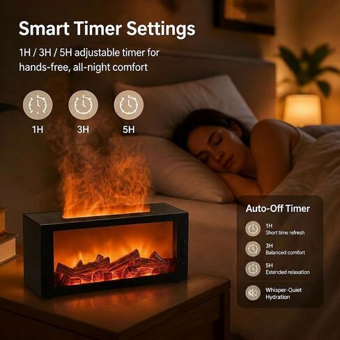 300ML Essential Oil Aroma Diffuser,Flame Air Humidifiers,Colorful Flame Diffusers for Home,Diffuser for Aromatherapy Yoga Room Bedroom, Office, Home with Remote Timer and Auto Off in Kuwait