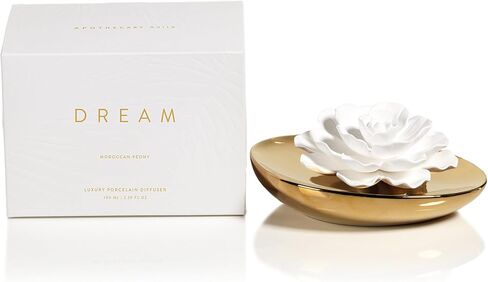 Zodax Apothecary Guild Dream Porcelain Diffuser Gold Moroccan Peony in Kuwait