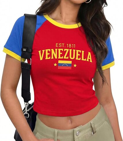 Soccer Cup 2026 Shirt Women Brazil Shirt Mexico Jersey Funny Graphic Short Sleeve Crop Top Streetwear in Kuwait