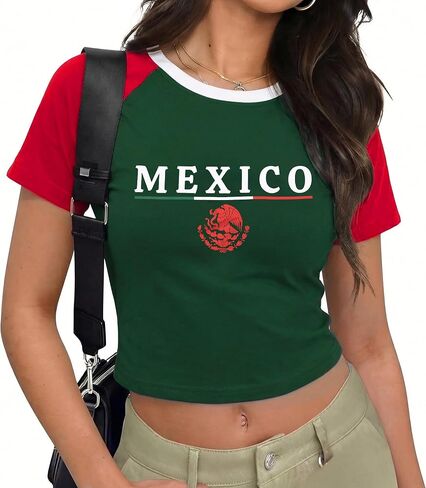 Soccer Cup 2026 Shirt Women Brazil Shirt Mexico Jersey Funny Graphic Short Sleeve Crop Top Streetwear in Kuwait