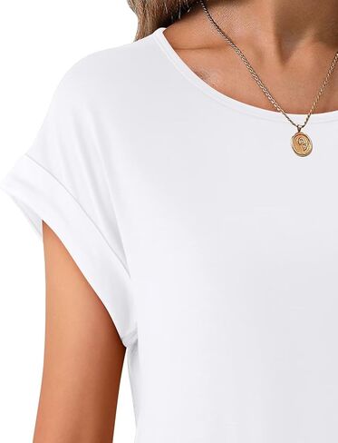 2Pack Womens T Shirts Cap Sleeve 2026 Spring Summer Tops Crewneck Casual Business Fashion Clothes Loose Fit Outfits in Kuwait