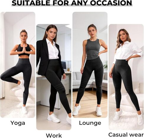 Anti Cellulite Compression 3D Leggings Women Butt Lifting Tummy Control with Resistance Bands Black in Kuwait