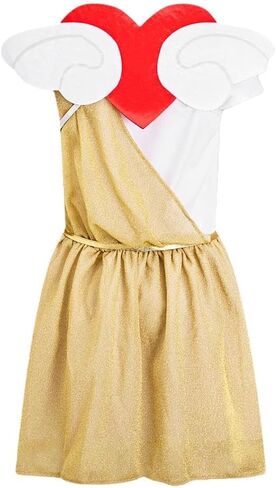 Dressy Daisy Toddler Boys Cupid Costume Set with Wings Bow Arrow, Gold Roman Toga Outfit Kids Valentines Day Dress Up Party in Kuwait