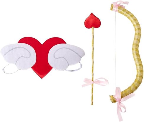 Dressy Daisy Toddler Boys Cupid Costume Set with Wings Bow Arrow, Gold Roman Toga Outfit Kids Valentines Day Dress Up Party in Kuwait