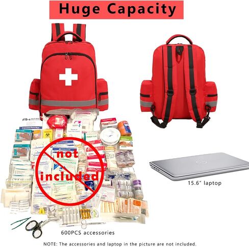First Aid Backpack Waterproof Large Capacity Empty Medical Bag for Emergencies, EMT, Paramedics, Home, Office, Camping & Travel(bag only) in Saudi Arabia