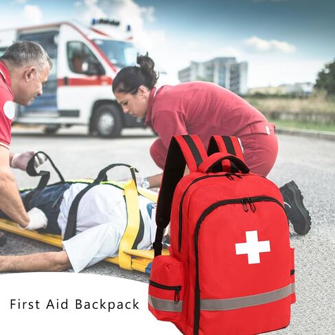First Aid Backpack Waterproof Large Capacity Empty Medical Bag for Emergencies, EMT, Paramedics, Home, Office, Camping & Travel(bag only) in Saudi Arabia