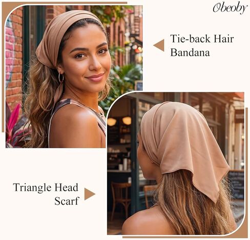 obeoby 4 Pcs Triangle Head Scarf for Women, Bandanas Hair Scarf Head Scarves – Gifts for Women and Girls in Saudi Arabia