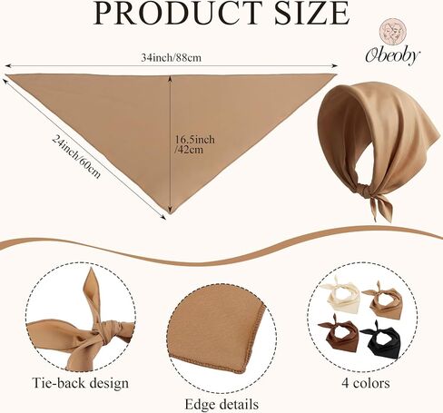 obeoby 4 Pcs Triangle Head Scarf for Women, Bandanas Hair Scarf Head Scarves – Gifts for Women and Girls in Saudi Arabia