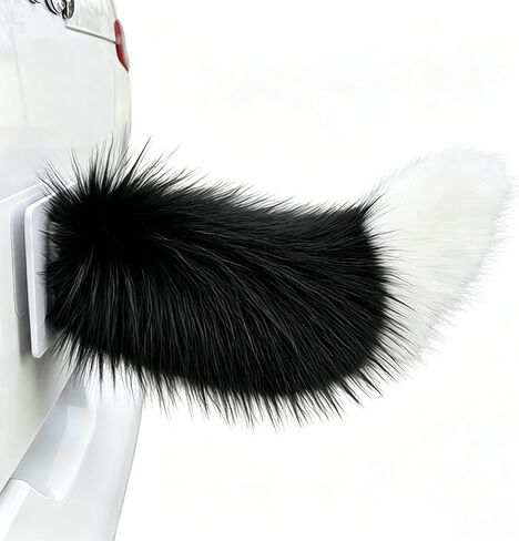 Cute Fuzzy electric moving tail for car Remote Control and voice control electric fox tail halloween costume(black) in Saudi Arabia