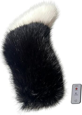 Cute Fuzzy electric moving tail for car Remote Control and voice control electric fox tail halloween costume(black) in Saudi Arabia