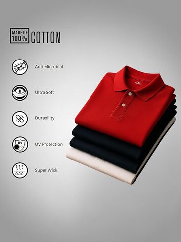 Custom Men's & Women's Polo T-Shirt | Personalized Print | Premium Cotton Collared Half Sleeve Regular Fit Tee in Kuwait