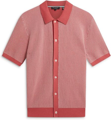 Ted Baker Men's Heavyweight Knit Short Sleeve Top- Textured Elevated Casual Shirt in Kuwait