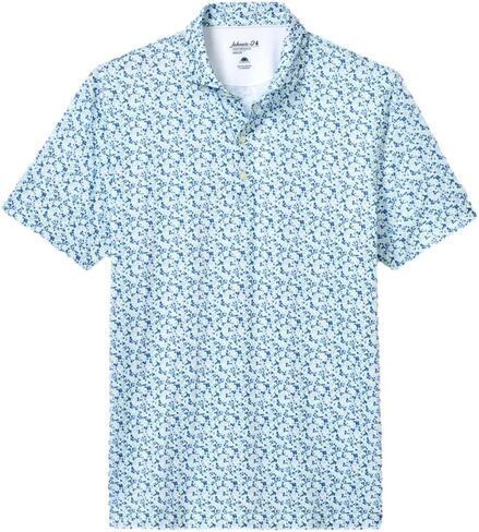 johnnie-O Men's Charmer Performance Jersey Polo, Sound Side, 3 Button, Sun Protection, 4-Way Stretch in Kuwait