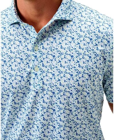 johnnie-O Men's Charmer Performance Jersey Polo, Sound Side, 3 Button, Sun Protection, 4-Way Stretch in Kuwait