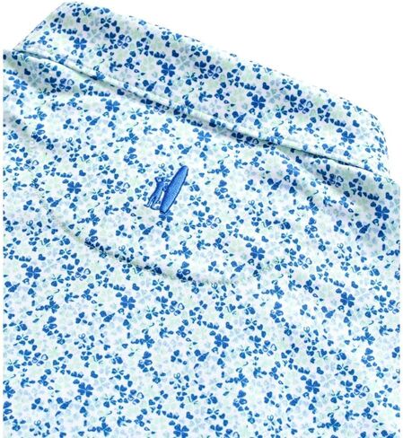 johnnie-O Men's Charmer Performance Jersey Polo, Sound Side, 3 Button, Sun Protection, 4-Way Stretch in Kuwait