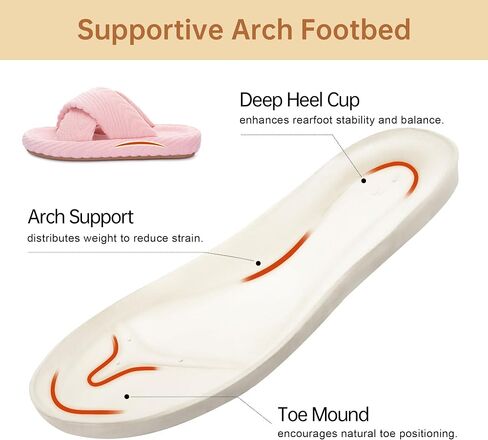 RockDove Women's Velora Criss Cross Slide Indoor Outdoor Memory Foam House Slipper in Kuwait