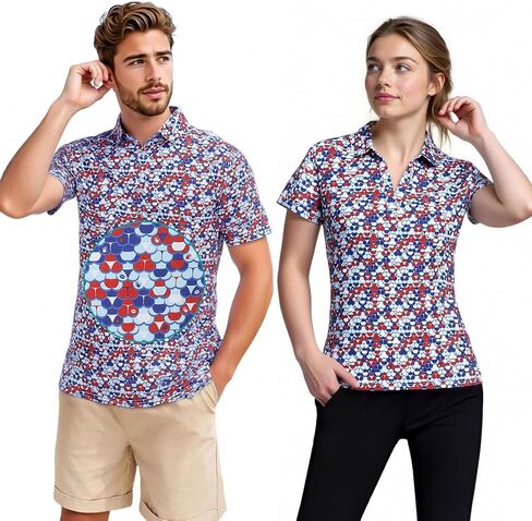Matching Golf Shirts for Couples Funny Golf Polo Shirts for Men Women Crazy Fun Polos Couples Matching Outfits in Saudi Arabia