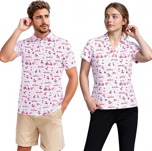 Matching Golf Shirts for Couples Funny Golf Polo Shirts for Men Women Crazy Fun Polos Couples Matching Outfits in Saudi Arabia