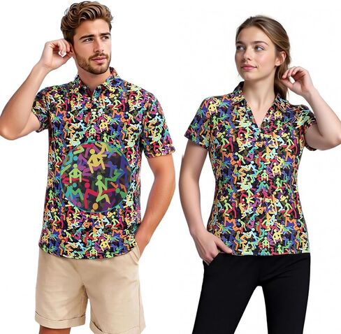 Matching Golf Shirts for Couples Funny Golf Polo Shirts for Men Women Crazy Fun Polos Couples Matching Outfits in Saudi Arabia