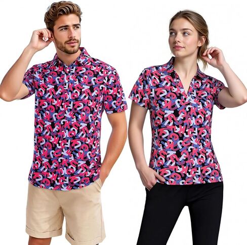 Matching Golf Shirts for Couples Funny Golf Polo Shirts for Men Women Crazy Fun Polos Couples Matching Outfits in Saudi Arabia