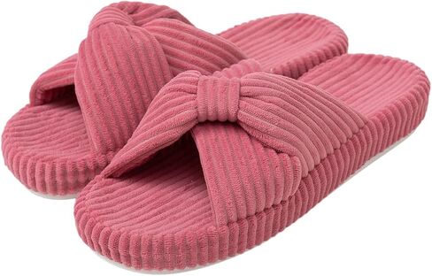 Women's Slippers Memory Foam High Elasticity Thick Sole Slippers Cross Bow Open Toe House Slides in Saudi Arabia