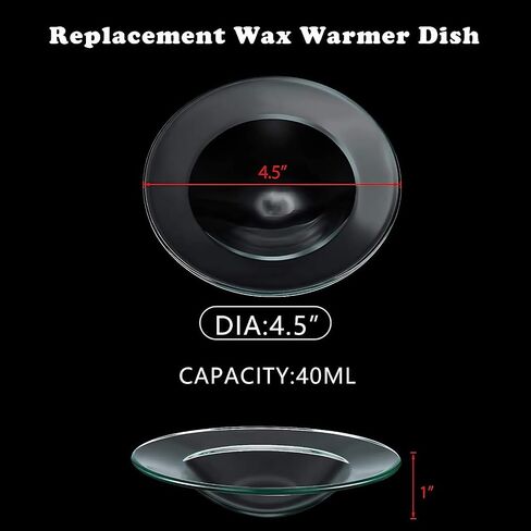 Replacement Glass Dish for Oil Burner and Wax Melt Burner, Round Glass Tray for Aromatherapy Lamp and Tart Warmer 12cm (4Pcs, 4.5") in Saudi Arabia