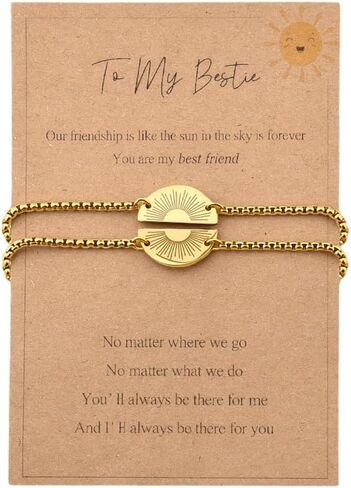 Bestie Matching Friendship Bracelet Gifts for Women Postive Best Friend Bff Birthday Gifts to My Bestie Matching Sun Bracelets for 2 Soulmate Soul Sister Galentines Day Gift for Best Friends in Kuwait