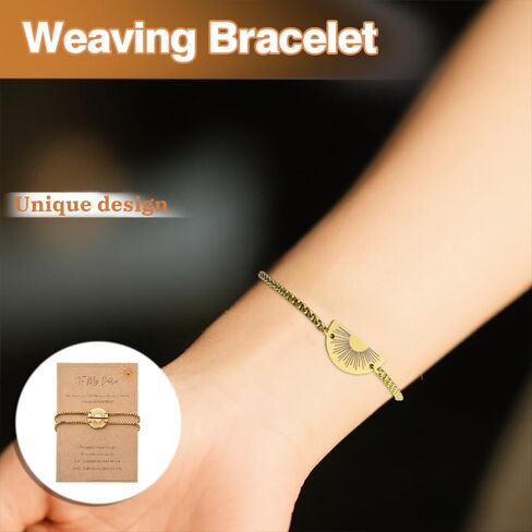 Bestie Matching Friendship Bracelet Gifts for Women Postive Best Friend Bff Birthday Gifts to My Bestie Matching Sun Bracelets for 2 Soulmate Soul Sister Galentines Day Gift for Best Friends in Kuwait