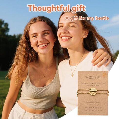 Bestie Matching Friendship Bracelet Gifts for Women Postive Best Friend Bff Birthday Gifts to My Bestie Matching Sun Bracelets for 2 Soulmate Soul Sister Galentines Day Gift for Best Friends in Kuwait