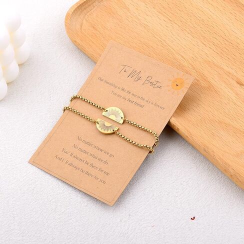 Bestie Matching Friendship Bracelet Gifts for Women Postive Best Friend Bff Birthday Gifts to My Bestie Matching Sun Bracelets for 2 Soulmate Soul Sister Galentines Day Gift for Best Friends in Kuwait