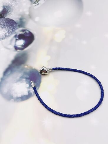 GMXLin Leather Charm Bracelet Heart Snap Clasp Clip Lock Handmade Braided Wristband Compatible with Women Pandora Charm Bead in Kuwait