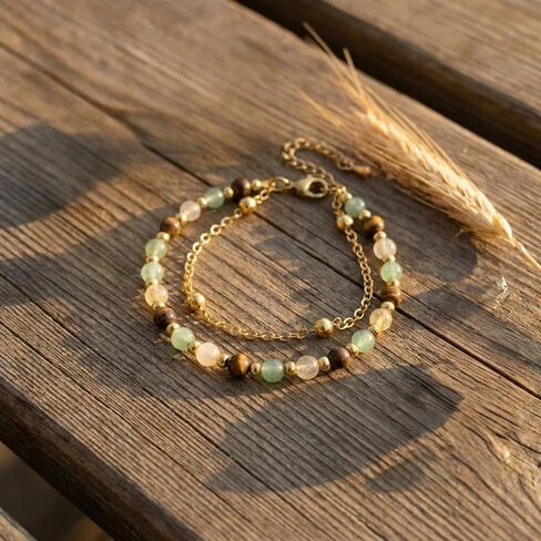 Natural Healing Bracelets for Women, Adjustable 14K Gold Plated Crystal Beaded Spiritual Bracelets for Women, Bracelets Gifts for Mom Daughter Teacher Friends Sister Girlfriend in Saudi Arabia