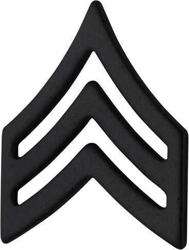 US Army Sergeant Rank Subdued Black Metal Pin On in Kuwait
