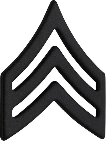 US Army Sergeant Rank Subdued Black Metal Pin On in Kuwait