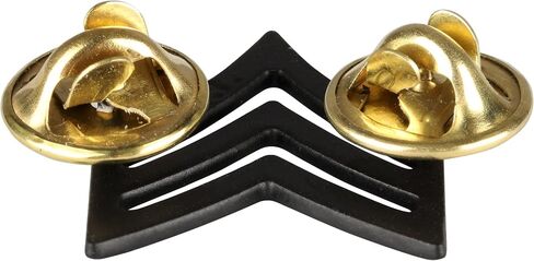 US Army Sergeant Rank Subdued Black Metal Pin On in Kuwait
