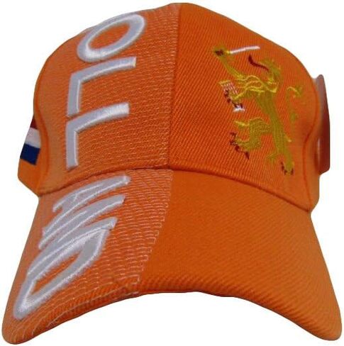 K's Novelties Holland Netherlands Country Letters Flag Orange 100% Poly Twill Cap 3D Embroidered Adjustable in Saudi Arabia